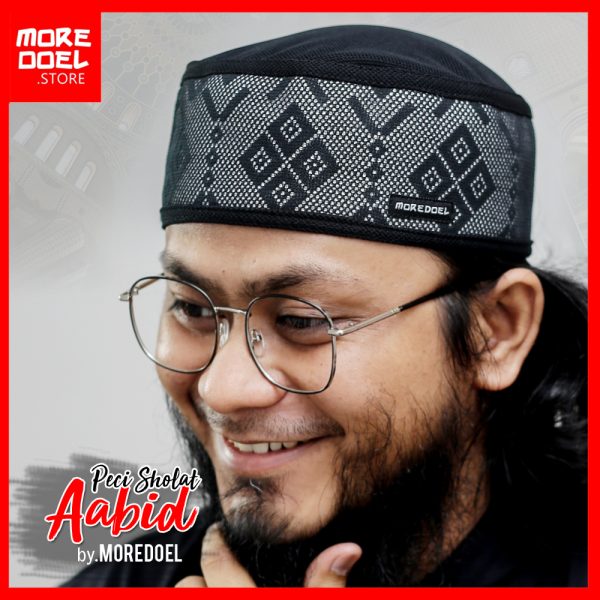 Kopiah Peci Hitam Motif Aabid